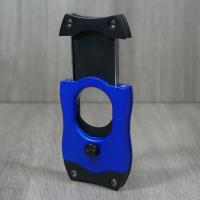 Colibri S Cut Brushed Metal Cigar Cutter - Blue & Black